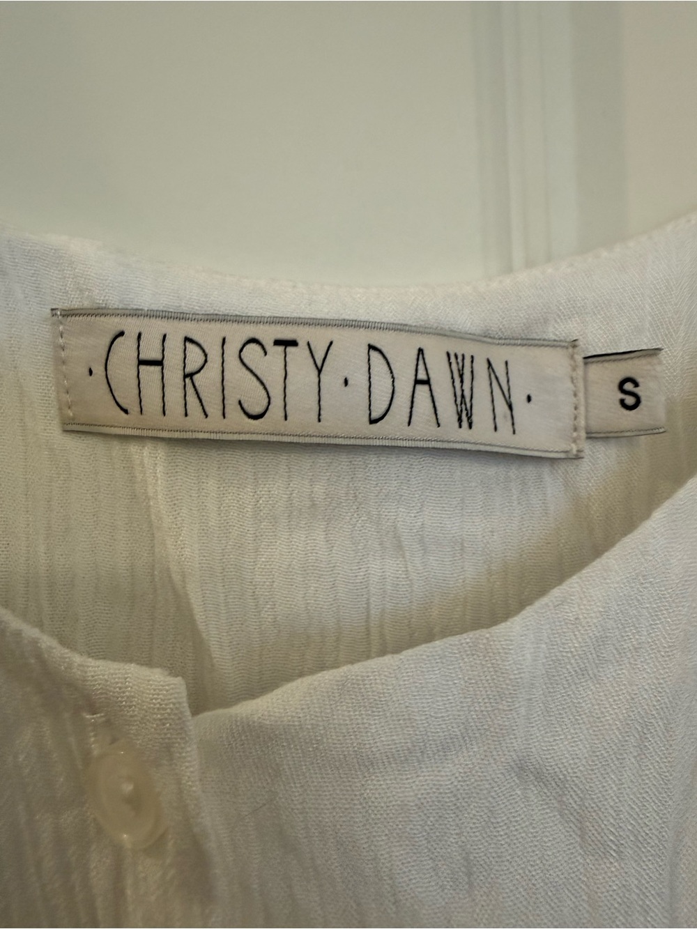 Christy Dawn Nicks Midi Dress White Cream Flowy Textured Woven Material Small - Picture 7 of 8